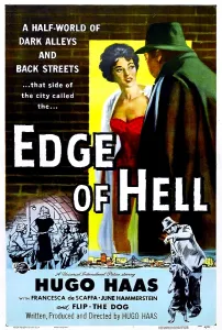 3lmpy Prints: EDGE OF HELL, US poster, from center: Francesca de Scaffa, Hugo Haas, 1956