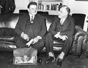 Handicapped Prints: Edouard Herriot ((left), former French Prime Minister with President Franklin Roosevelt