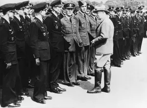 Edvard Prints: Edvard Benes, Czech president-in-exile with free Czech soldiers in Britain ca. 1943