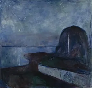 Lcgr1606 Prints: Edvard Munch, by Starry Night, 1993, Norwegian painting, oil on canvas