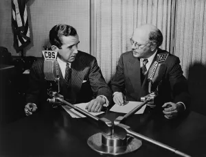News Prints: Edward R. Murrow (left) and William L