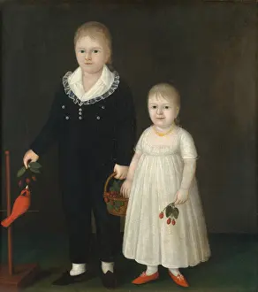 Folk Art Prints: EDWARD AND SARAH RUTTER, by Joshua Johnson, 1805, American painting, oil on canvas
