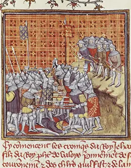 Standard Prints: Edward of Woodstock's English army defeating Jean II's French army