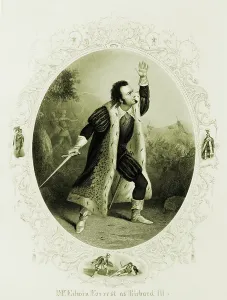 Shakespeare Prints: Edwin Forrest (1806-1872), American actor, as Shakespeare's Richard III. 1855