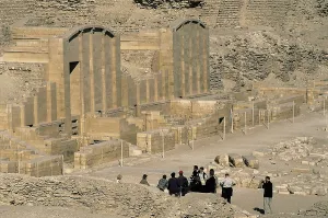 Saqqara Prints: EGYPT. CAIRO. Saqqara. Tourists at thee Djoser's funerary complex