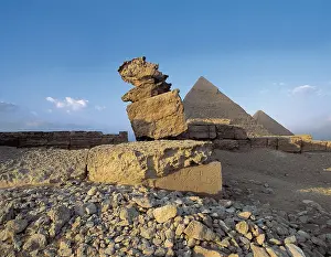 Egyptian Empire Prints: EGYPT. GIZA. Giza. Pyramids of Khufu and Khafre