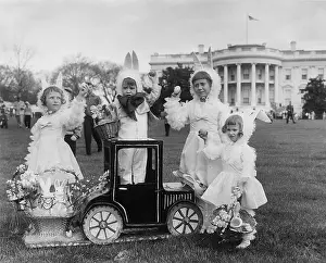 Toys Prints: Elaborately costumed children at a White House Easter Egg Roll during the Eisenhower Administration