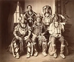 Feathers Prints: Elaborately dressed Otoe delegation of five