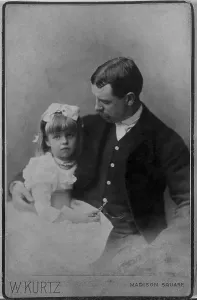 Lcgr1305 Prints: Eleanor Roosevelt at age 5 with her father Elliott in New York City