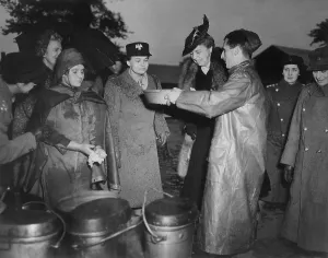 Clementine Prints: Eleanor Roosevelt and Director of the WAAC, Colonel Oveta Culp Hobby, in England