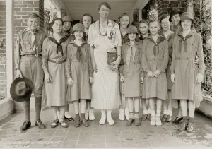 2013 Prints: Eleanor Roosevelt with Girl Scouts of Lexington