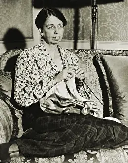 Sofa Prints: Eleanor Roosevelt knitting in the Governor's Mansion in Albany