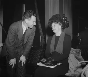 Lcgr1306 Prints: Eleanor Roosevelt talks with HUAC witness Joseph Lash