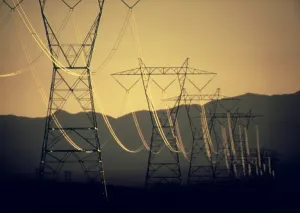 Electricity Prints: Electric power lines near Searchlight Nevada. Ca. 1973-75