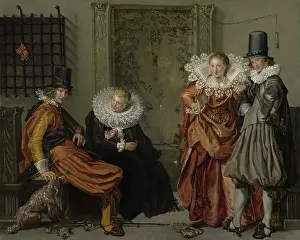 1610s Prints: Elegant Couples Courting, by Willem Buytewech