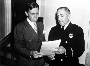 Police Prints: Eliot Ness with Captain Arthur Roth of Cleveland Police Dept. 1940