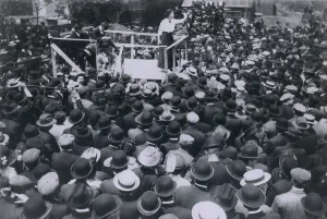 Communism Prints: Elizabeth Gurley Flynn (1890-1964), addressing Paterson Silk Strikers, June 1913