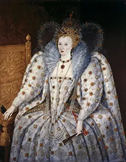 Elizabeth I of England, called "the Virgin Queen" (1533-1603). Queen of England and Ireland (1558-1603). Portrait. English School (16th c.). Oil on canvas. ITALY