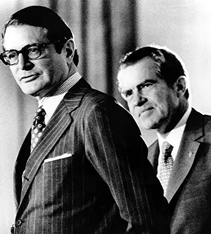 Politician Prints: Elliot Richardson takes oath as Attorney General as Richard Nixon watches