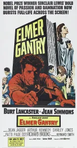 Evangelist Prints: ELMER GANTRY, US poster art, center: Burt Lancaster; top right: Jean Simmons, 1960