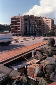 June Prints: US Embassy in Beirut Lebanon was destroyed by terrorist suicide bomb on April 18 1983