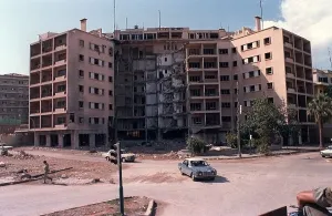 June Prints: US Embassy in Beirut Lebanon was destroyed by terrorist suicide bomb on April 18 1983