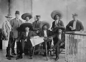 Sombrero Prints: Emiliano Zapata, leader of peasant uprisings in Morelos during the Mexican Revolution with his staff