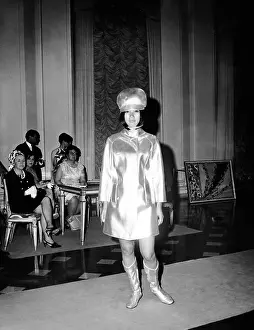 Models Prints: Emilio Pucci ensemble influenced by his futuristic stewardess designs for Braniff International Airways