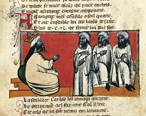 Miniatures Prints: The emir of Cordoba and his dignitaries