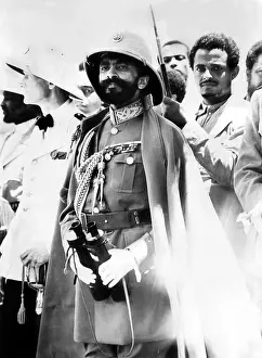 Royalty Prints: Emperor Haile Selassie, watching the modernized section of his army near Addis Ababa