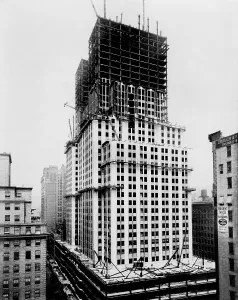 Offices Prints: Empire State Building under construction in the early 1930s