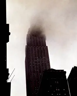 Damaged Prints: The Empire State Building in New York City after being hit by a plane in 1945