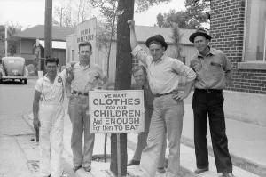 Fathers Prints: Employees of Coca-Cola plant on strike