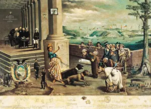 Comic Prints: ENDARA, Carlos Manuel (1827 - 1924). The Republic of Ecuador in 1860 foretold. 1900