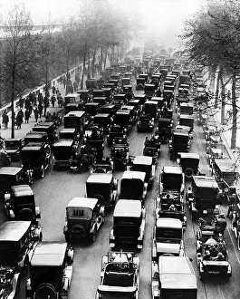 Commuters Prints: English General Strike. With public transportation workers on strike