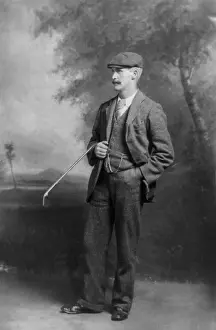 Landscape Backdrop Prints: English golfer John Henry Taylor worked as a caddie at age 11 and as professional golfer at 19