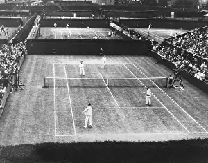 Tennis Prints: English lawn tennis championship play at Wimbledon, July 2, 1930