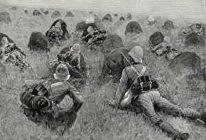 Military Dress Prints: English soldiers fighting in Transvaal