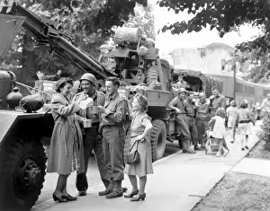 Trucks Prints: English townsfolk serve hot coffee to U