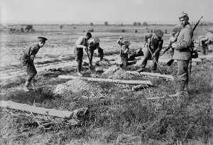 Forced Labor Prints: English WW1 POWs prisoners at work near Doberitz