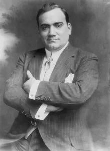 Italian Prints: Enrico Caruso (1873-1921), the great Italian tenor, in 1910