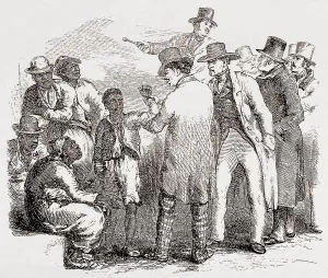 Slave Prints: Enslaved African American sold at an auction