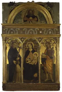 Lunette Prints: Enthroned Madonna with Child among Saints