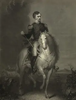 Mounted Prints: Equestrian portrait of General Franklin Pierce who was elected President in 1852
