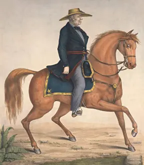 Mounted Prints: Equestrian portrait of Major General Zachary Taylor at the time of the Mexican American War