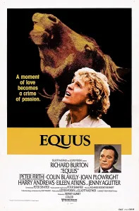 Burton Prints: EQUUS, US poster, Peter Firth (top), Richard Burton, 1977