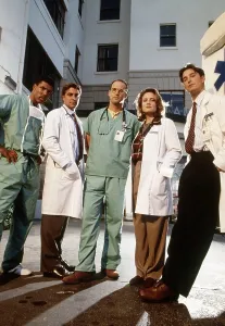 Eriq Prints: ER, (aka E.R.), from left, Eriq La Salle