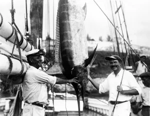 Images Dated 6th March 2008: Ernest Hemingway (1899-1961), posed with Capt