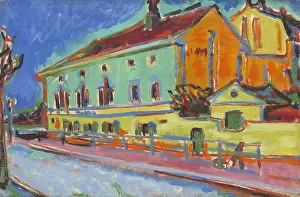 Lcgr1606 Prints: Ernst Ludwig Kirchner, by Houses in Dresden, 1909-10, German painting, oil on canvas