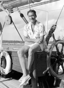 Bathing Suit Prints: ERROL FLYNN aboard his yacht